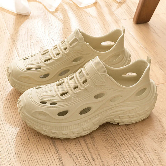 Men's Summer Clogs – Non-Slip Hollow Platform Beach Shoes