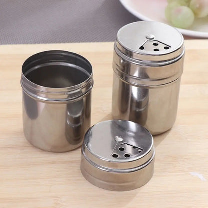 Stainless Steel Spice Shaker with Rotating Multi-Hole Lid