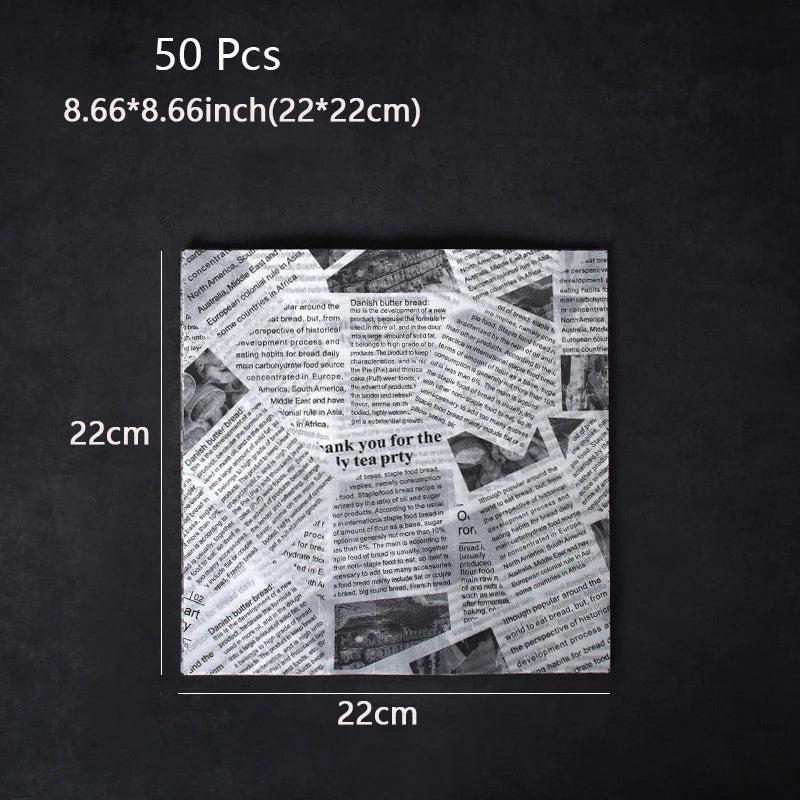 Oil-Absorbing Wax Paper Sheets – 50-Pack Food Basket Liner