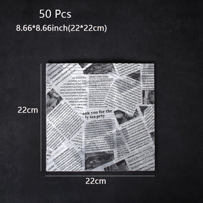 Oil-Absorbing Wax Paper Sheets – 50-Pack Food Basket Liner