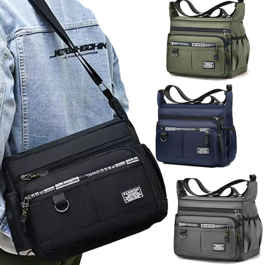 Men's Crossbody Shoulder Bag – Multi-Pocket Messenger Bag