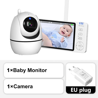 5-Inch PTZ Video Baby Monitor with Zoom & Night Vision