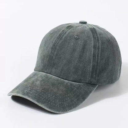 Retro Denim Baseball Cap – Solid Color Adjustable Sun Hat