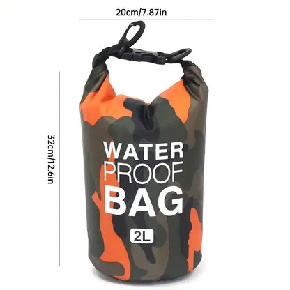 Waterproof Dry Bag 2L – Lightweight Camo Roll-Top Sack for Kayaking & Surfing