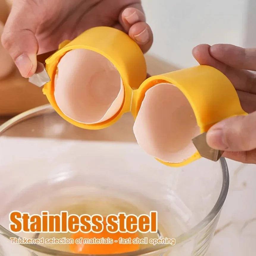 Egg Cracker & Opener Tool – Quick One-Hand Kitchen Gadget