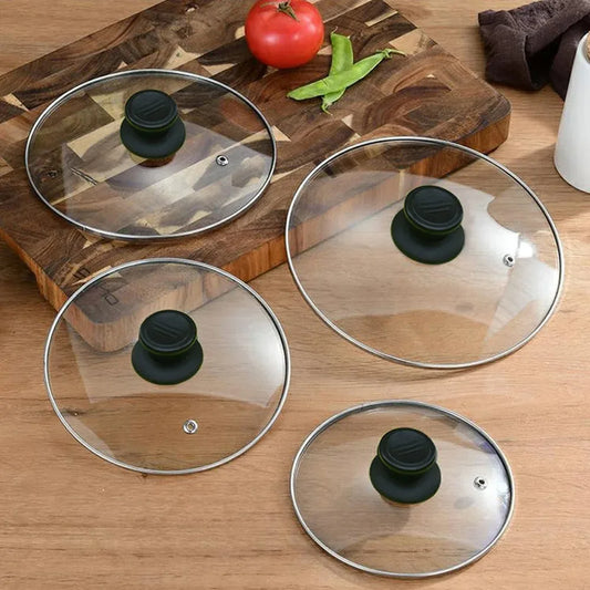 Tempered Glass Pot Lid – Universal Round Cookware Cover with Steam Vent