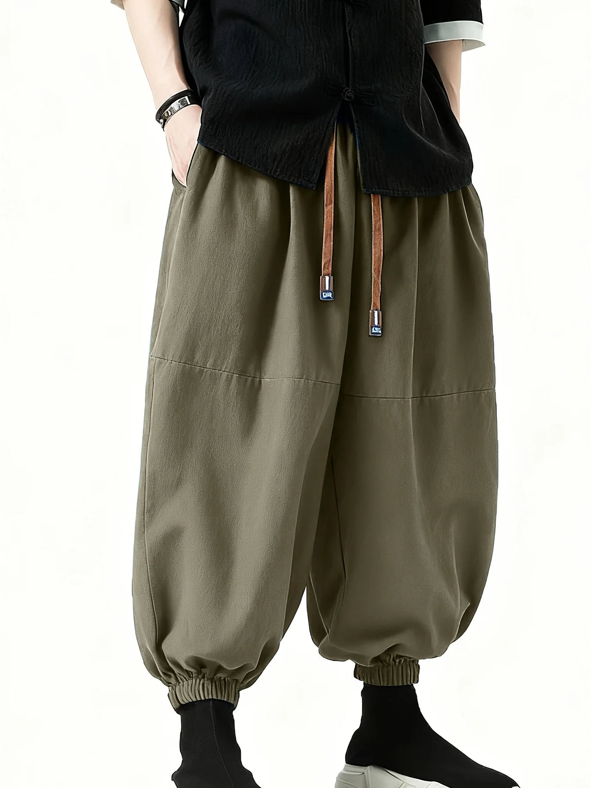 Men's Korean Style Harem Pants – Loose Cotton Baggy Trousers