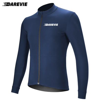 Darevie Men's Winter Cycling Jersey – Thermal Fleece Long Sleeve