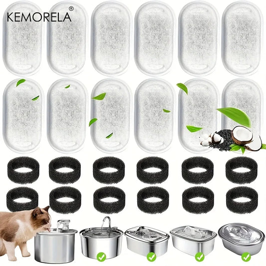 Cat Water Fountain Replacement Filters – Activated Carbon & Sponge