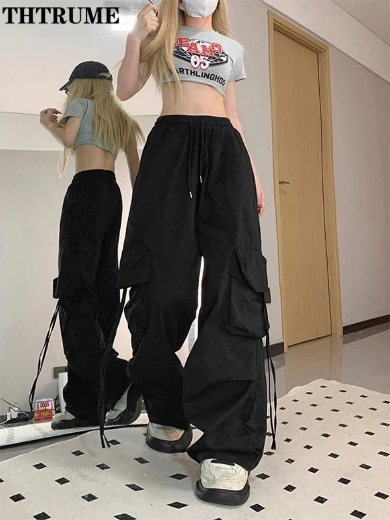 Baggy Cargo Pants Women – Retro Oversized Streetwear with Pockets