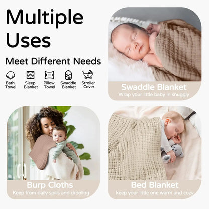 Muslin Hooded Baby Bath Towel – 100% Cotton, Ultra-Soft & Absorbent