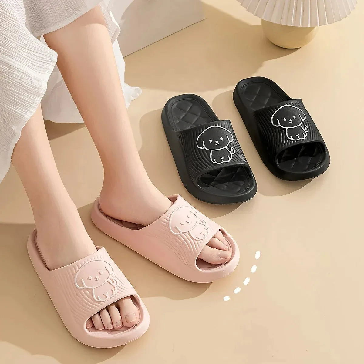 Pillow Slide Slippers – Cute Embossed Non-Slip EVA Indoor Sandals
