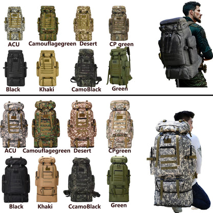 Tactical Hiking Backpack 80L/100L – Outdoor Camping Mountaineering Bag