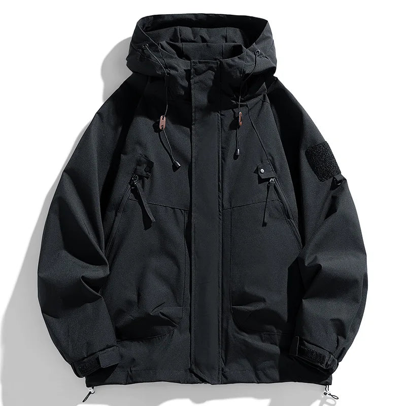 Men's Waterproof Hooded Windbreaker Jacket – Cargo Style