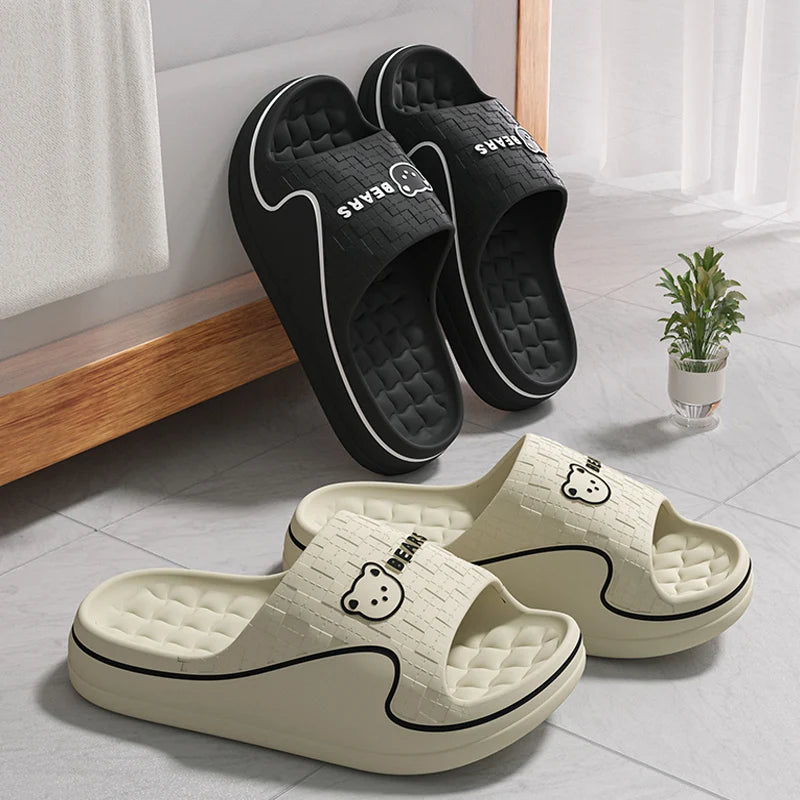 Cute Bear Cartoon EVA Slippers – Soft Sole, Non-Slip for Women