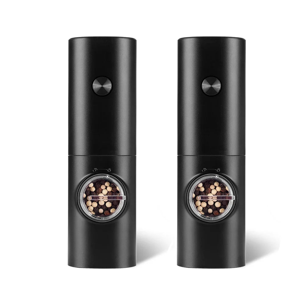 Electric Pepper & Salt Grinder Set – Battery Powered, Adjustable Coarseness