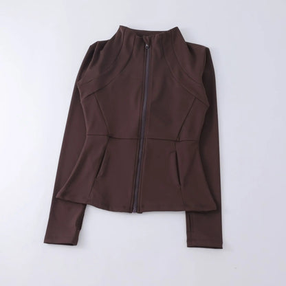 Women's Zip-Up Sports Jacket – Slim Fit Windbreaker with Thumb Holes