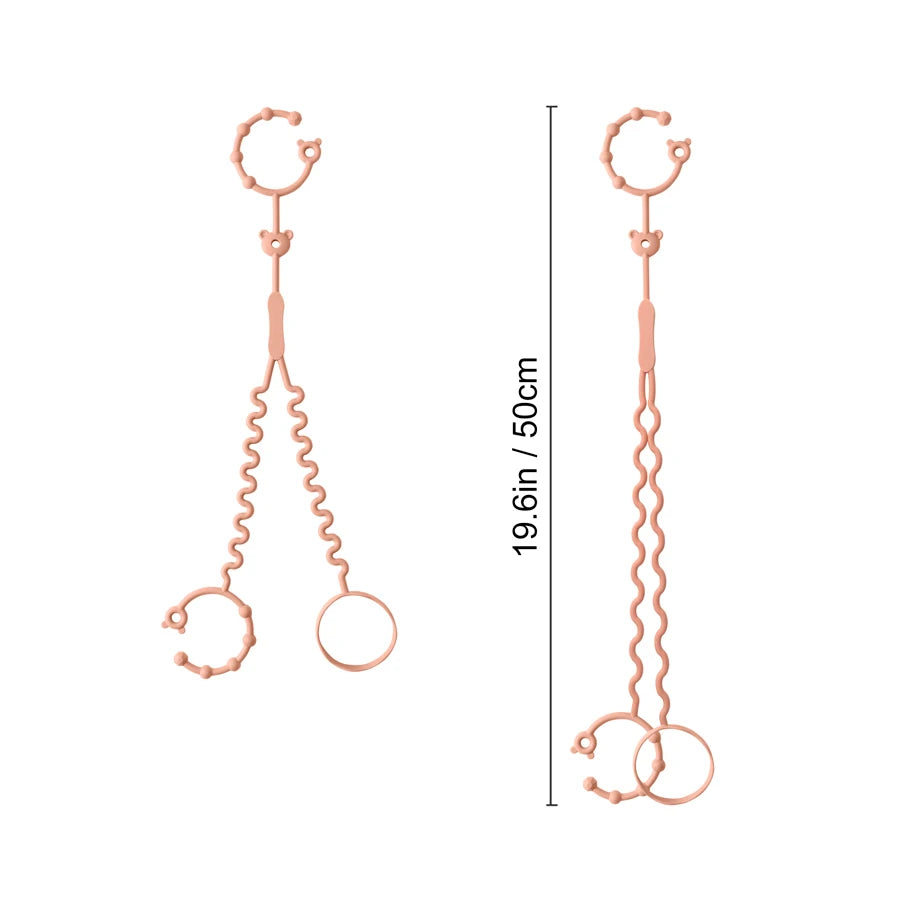 Baby Pacifier Clip Chain Silicone Teether with 2 Adjustable Clips