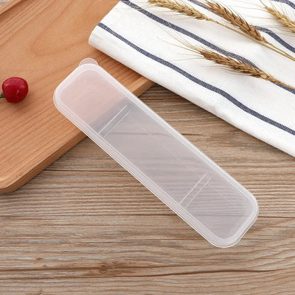 Portable Utensil Storage Box with Spoon, Fork & Chopsticks
