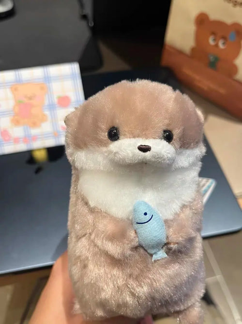 Cute Otter Plush Keychain Pendant – Kawaii Stuffed Animal Doll