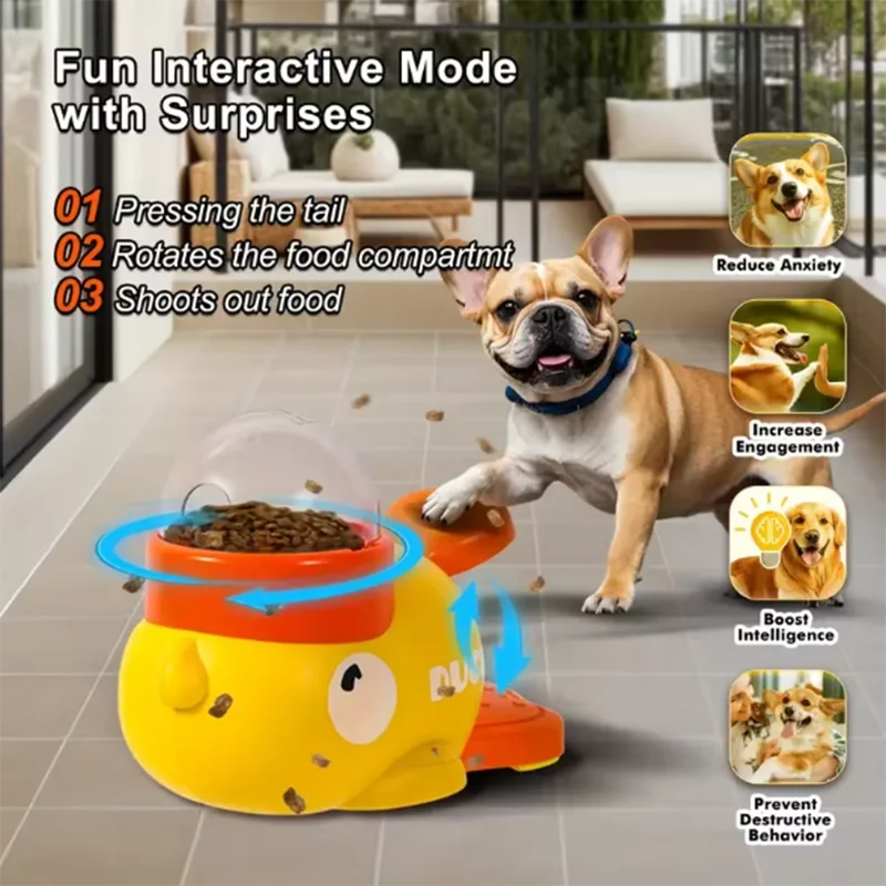 Duck Slow Feeder Puzzle Toy for Dogs & Cats – Interactive Food Dispensing Pet Toy