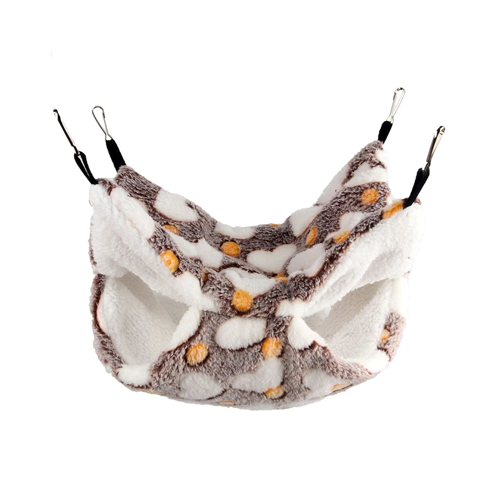Hamster Hammock Sleeping Bag – Double-Layer Plush Hanging Bed for Small Pets