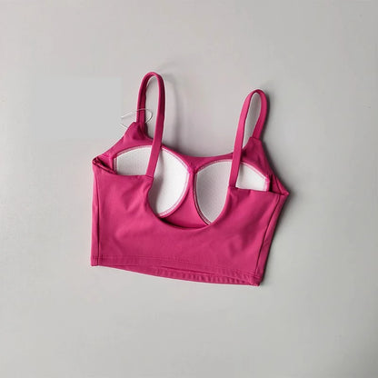 Women's Padded Sports Bra Camisole – Push-Up Crop Top for Gym & Yoga