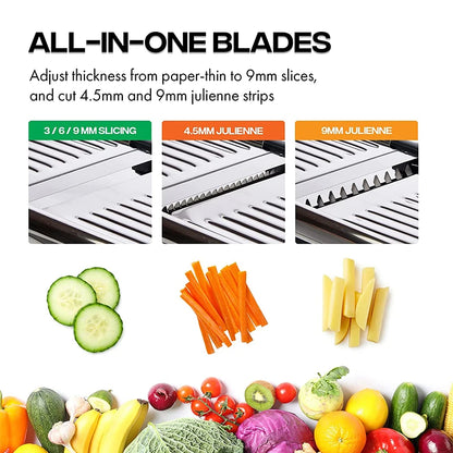 Adjustable Mandoline Slicer – Stainless Steel Vegetable & Fruit Cutter
