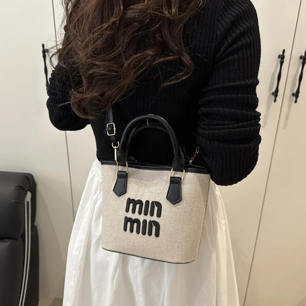 Straw Crossbody Handbag for Women – Casual Woven Tote Bag