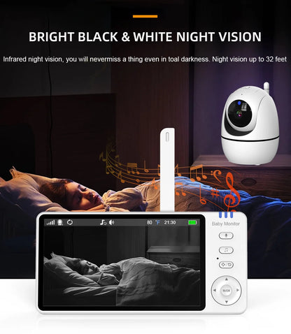 5-Inch Video Baby Monitor with Night Vision & Two-Way Audio