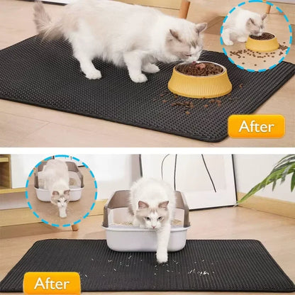 Cat Litter Mat – Double Layer Honeycomb Waterproof Trapping Pad