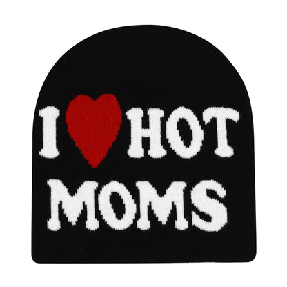 Y2K Letter Print Knit Beanie Hat – Unisex Winter Cap