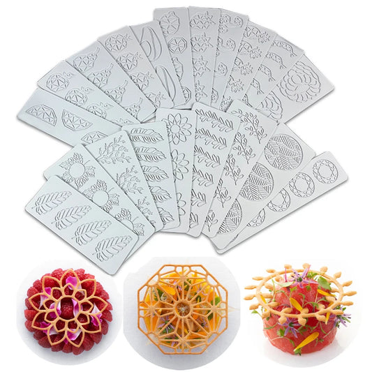 Silicone Cake Lace Mold – Leaf & Geometric Fondant Decoration Tool