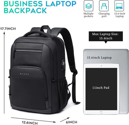 15.6" Laptop Backpack with USB Charging Port - Waterproof Travel Daypack