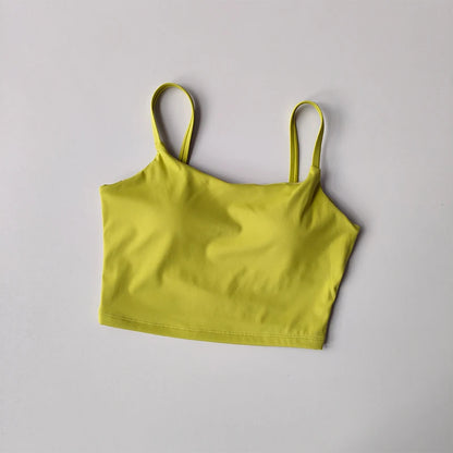 Women's Padded Sports Bra Camisole – Push-Up Crop Top for Gym & Yoga