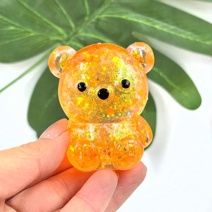 Glitter Bear Squishy Toy – Slow Rise Stress Relief Squeeze Toy