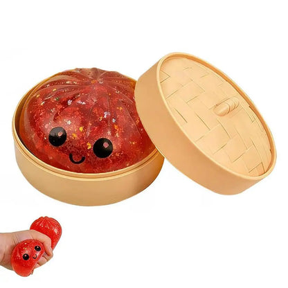 Dumpling Squishy Stress Ball – Fidget Sensory Toy with Steamer