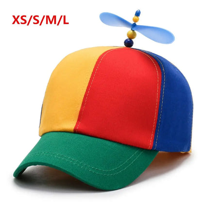 Propeller Baseball Cap – Funny Rainbow Snapback Hat with Spinning Dragonfly