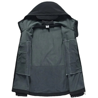 Men's Tactical Soft-Shell Hooded Jacket – Waterproof Military Outdoor Coat