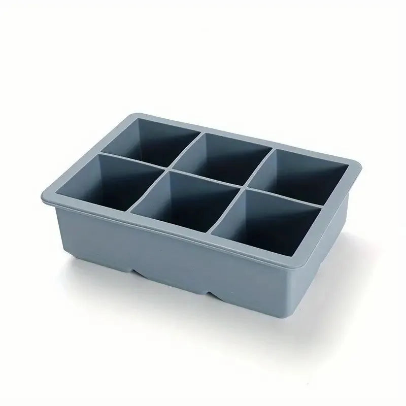 Silicone Ice Cube Tray – 6-Cavity Large Square Ice Mold