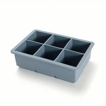 Silicone Ice Cube Tray – 6-Cavity Large Square Ice Mold