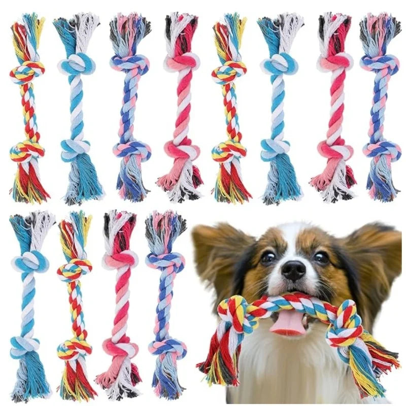 Cotton Rope Dog Chew Toy – Double Knot Tug & Bite