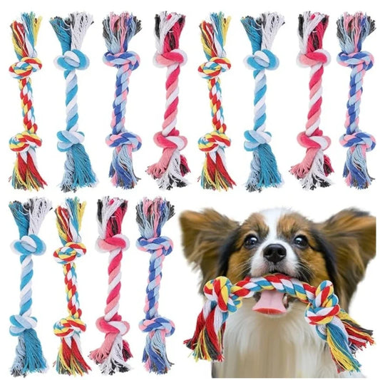 Cotton Rope Dog Chew Toy – Double Knot Tug & Bite