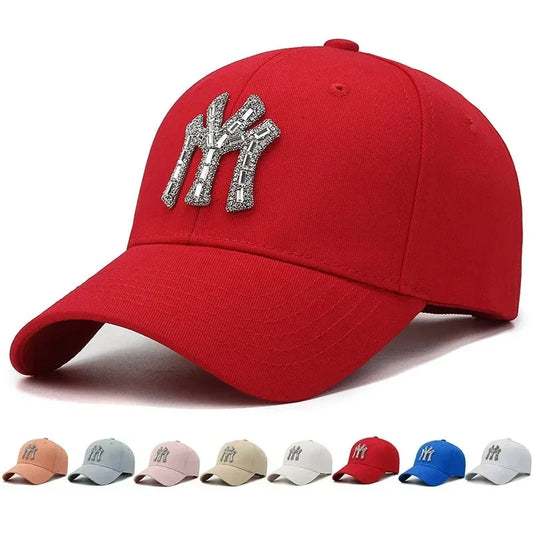 Rhinestone Baseball Cap for Women – Casual Adjustable Dad Hat