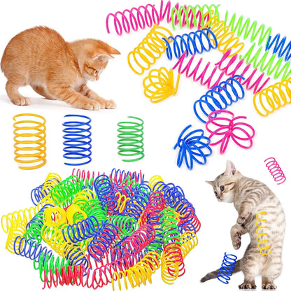 Cat Spring Toys – Colorful Plastic Coil Spiral Interactive Toy