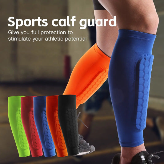 Shin Guard Leg Sleeve – Honeycomb Shockproof Soccer Calf Protector