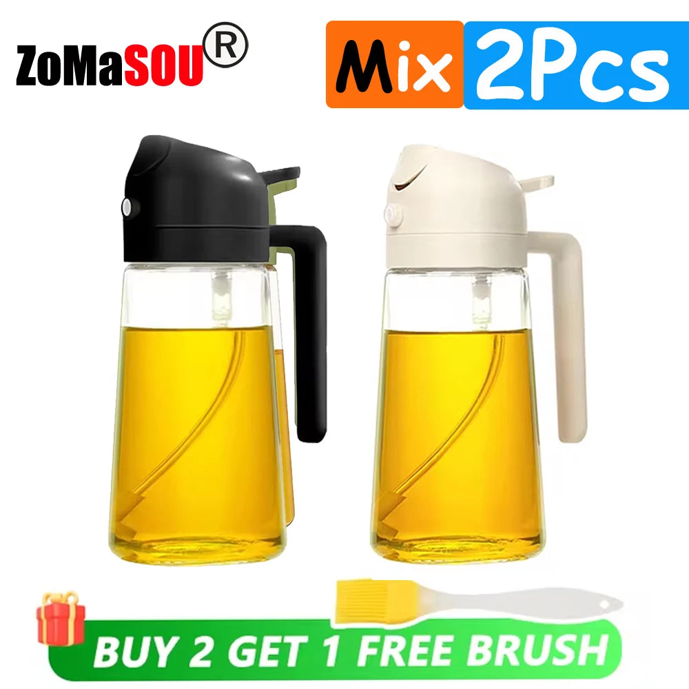 2-in-1 Oil Spray Bottle & Pourer – Kitchen Dispenser