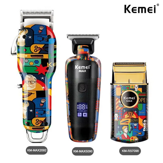 Kemei MAX Electric Foil Shaver – Graffiti Fashion Edition, Rechargeable