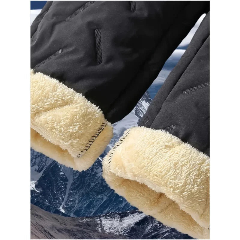 Men's Fleece-Lined Winter Hiking Pants Set (2 Pairs)