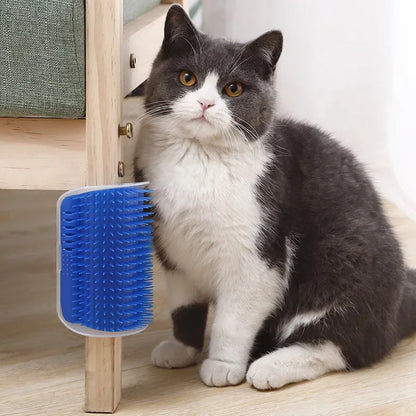 Cat Corner Grooming Brush – Self-Groomer Scratcher with Catnip